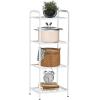 imageMAX Houser Storage Rack with ShelfIndustrial Style Extendable Plant Stand Standing Shelf Units for Kitchen Bathroom OfficeLiving Room Balcony Kitchen Charcoal Gray 3 TierWhite