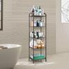 imageMAX Houser Storage Rack with ShelfIndustrial Style Extendable Plant Stand Standing Shelf Units for Kitchen Bathroom OfficeLiving Room Balcony Kitchen Charcoal Gray 3 TierGrey