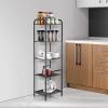 imageMAX Houser Storage Rack with ShelfIndustrial Style Extendable Plant Stand Standing Shelf Units for Kitchen Bathroom OfficeLiving Room Balcony Kitchen Charcoal Gray 3 TierGrey