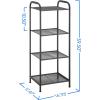 imageMAX Houser Storage Rack with ShelfIndustrial Style Extendable Plant Stand Standing Shelf Units for Kitchen Bathroom OfficeLiving Room Balcony Kitchen Charcoal Gray 3 TierGrey