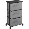 imageMAX Houser Dresser Storage with 3 Drawers Fabric Dresser Tower Vertical Storage Unit for Bedroom Closet Office BlackGrey1