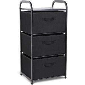 imageMAX Houser Dresser Storage with 3 Drawers Fabric Dresser Tower Vertical Storage Unit for Bedroom Closet Office BlackBlack1