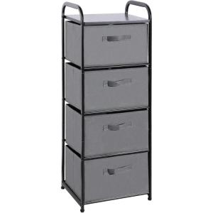 imageMAX Houser Dresser Storage with 3 Drawers Fabric Dresser Tower Vertical Storage Unit for Bedroom Closet Office BlackGrey3