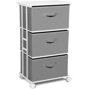 imageMAX Houser Dresser Storage with 3 Drawers Fabric Dresser Tower Vertical Storage Unit for Bedroom Closet Office BlackGrey6
