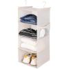 imageMAX Houser 4 Tier Shelf Hanging Closet OrganizerOver The Door Hanging Organizer with 2 Metal Hooks