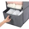 imageMAX Houser 4Shelf Hanging Closet Organizer Space Saver Cloth Hanging Shelves with 2 Side Pockets Foldable Black and Grey
