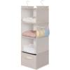 imageMAX Houser 4Shelf Over The Door Hanging Organizer with 2 Metal Hooks4 Pocket Over The Door Wall Mount Storage with Clear Windows for Baby Nursery Bathroom ClosetBedroomDormDiapersKids ToysGrayBeige