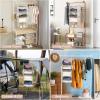 imageMAX Houser 4Shelf Over The Door Hanging Organizer with 2 Metal Hooks4 Pocket Over The Door Wall Mount Storage with Clear Windows for Baby Nursery Bathroom ClosetBedroomDormDiapersKids ToysGrayBeige