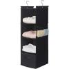 imageMAX Houser 4Shelf Over The Door Hanging Organizer with 2 Metal Hooks4 Pocket Over The Door Wall Mount Storage with Clear Windows for Baby Nursery Bathroom ClosetBedroomDormDiapersKids ToysGrayBlack