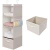 imageMAX Houser 4Shelf Over The Door Hanging Organizer with 2 Metal Hooks4 Pocket Over The Door Wall Mount Storage with Clear Windows for Baby Nursery Bathroom ClosetBedroomDormDiapersKids ToysGrayBeige