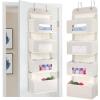 imageMAX Houser 4Shelf Over The Door Hanging Organizer with 2 Metal Hooks4 Pocket Over The Door Wall Mount Storage with Clear Windows for Baby Nursery Bathroom ClosetBedroomDormDiapersKids ToysGrayBeige