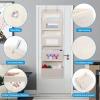 imageMAX Houser 4Shelf Over The Door Hanging Organizer with 2 Metal Hooks4 Pocket Over The Door Wall Mount Storage with Clear Windows for Baby Nursery Bathroom ClosetBedroomDormDiapersKids ToysGrayBeige