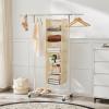 imageMAX Houser 6 Tier Shelf Hanging Closet Organizer Closet Hanging Shelf with 2 Sturdy Hooks for Storage Foldable GreyBeige