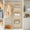 imageMAX Houser 6 Tier Shelf Hanging Closet Organizer Closet Hanging Shelf with 2 Sturdy Hooks for Storage Foldable GreyBeiged3