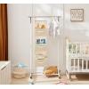 imageMAX Houser 6 Tier Shelf Hanging Closet Organizer Closet Hanging Shelf with 2 Sturdy Hooks for Storage Foldable GreyBeiged3