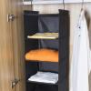 imageMAX Houser 6 Tier Shelf Hanging Closet Organizer Closet Hanging Shelf with 2 Sturdy Hooks for Storage Foldable GreyBlack