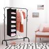 imageMAX Houser 6 Tier Shelf Hanging Closet Organizer Closet Hanging Shelf with 2 Sturdy Hooks for Storage Foldable GreyBlack