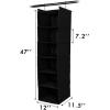 imageMAX Houser 6 Tier Shelf Hanging Closet Organizer Closet Hanging Shelf with 2 Sturdy Hooks for Storage Foldable GreyBlack