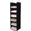 imageMAX Houser 6 Tier Shelf Hanging Closet Organizer Closet Hanging Shelf with 2 Sturdy Hooks for Storage Foldable GreyBlack
