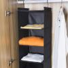 imageMAX Houser 6 Tier Shelf Hanging Closet Organizer Closet Hanging Shelf with 2 Sturdy Hooks for Storage Foldable GreyBlack2