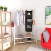 imageMAX Houser 6 Tier Shelf Hanging Closet Organizer Closet Hanging Shelf with 2 Sturdy Hooks for Storage Foldable GreyBlackd3