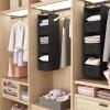 imageMAX Houser 6 Tier Shelf Hanging Closet Organizer Closet Hanging Shelf with 2 Sturdy Hooks for Storage Foldable GreyBlackd3