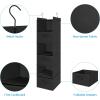 imageMAX Houser 6 Tier Shelf Hanging Closet Organizer Closet Hanging Shelf with 2 Sturdy Hooks for Storage Foldable GreyBlackd3