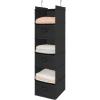 imageMAX Houser 6 Tier Shelf Hanging Closet Organizer Closet Hanging Shelf with 2 Sturdy Hooks for Storage Foldable GreyBlackd3