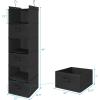 imageMAX Houser 6 Tier Shelf Hanging Closet Organizer Closet Hanging Shelf with 2 Sturdy Hooks for Storage Foldable GreyBlackd3