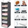 imageMAX Houser 6 Tier Shelf Hanging Closet Organizer Closet Hanging Shelf with 2 Sturdy Hooks for Storage Foldable GreyGrey
