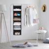 imageMAX Houser 6 Tier Shelf Hanging Closet Organizer Closet Hanging Shelf with 2 Sturdy Hooks for Storage Foldable GreyGrey