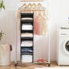 imageMAX Houser 6 Tier Shelf Hanging Closet Organizer Closet Hanging Shelf with 2 Sturdy Hooks for Storage Foldable GreyGrey