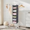 imageMAX Houser 6 Tier Shelf Hanging Closet Organizer Closet Hanging Shelf with 2 Sturdy Hooks for Storage Foldable GreyGrey