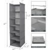 imageMAX Houser 6 Tier Shelf Hanging Closet Organizer Closet Hanging Shelf with 2 Sturdy Hooks for Storage Foldable GreyGrey