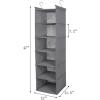 imageMAX Houser 6 Tier Shelf Hanging Closet Organizer Closet Hanging Shelf with 2 Sturdy Hooks for Storage Foldable GreyGrey2
