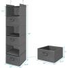 imageMAX Houser 6 Tier Shelf Hanging Closet Organizer Closet Hanging Shelf with 2 Sturdy Hooks for Storage Foldable GreyGreyd3