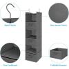 imageMAX Houser 6 Tier Shelf Hanging Closet Organizer Closet Hanging Shelf with 2 Sturdy Hooks for Storage Foldable GreyGreyd3