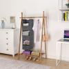 imageMAX Houser 6 Tier Shelf Hanging Closet Organizer Closet Hanging Shelf with 2 Sturdy Hooks for Storage Foldable GreyGreyd3