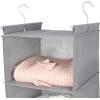 imageMAX Houser 6 Tier Shelf Hanging Closet Organizer Closet Hanging Shelf with 2 Sturdy Hooks for Storage Foldable GreyLight Grey