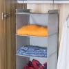 imageMAX Houser 6 Tier Shelf Hanging Closet Organizer Closet Hanging Shelf with 2 Sturdy Hooks for Storage Foldable GreyLight Grey