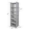 imageMAX Houser 6 Tier Shelf Hanging Closet Organizer Closet Hanging Shelf with 2 Sturdy Hooks for Storage Foldable GreyLight Grey2