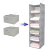 imageMAX Houser 6 Tier Shelf Hanging Closet Organizer Closet Hanging Shelf with 2 Sturdy Hooks for Storage Foldable GreyLight Greyd