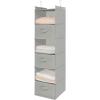 imageMAX Houser 6 Tier Shelf Hanging Closet Organizer Closet Hanging Shelf with 2 Sturdy Hooks for Storage Foldable GreyLight Greyd3