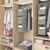 imageMAX Houser 6 Tier Shelf Hanging Closet Organizer Closet Hanging Shelf with 2 Sturdy Hooks for Storage Foldable GreyLight Greyd3