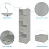imageMAX Houser 6 Tier Shelf Hanging Closet Organizer Closet Hanging Shelf with 2 Sturdy Hooks for Storage Foldable GreyLight Greyd3