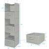 imageMAX Houser 6 Tier Shelf Hanging Closet Organizer Closet Hanging Shelf with 2 Sturdy Hooks for Storage Foldable GreyLight Greyd3
