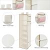 imageMAX Houser 6 Tier Shelf Hanging Closet Organizer Closet Hanging Shelf with 2 Sturdy Hooks for Storage Foldable GreyMilkywhite