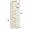 imageMAX Houser 6 Tier Shelf Hanging Closet Organizer Closet Hanging Shelf with 2 Sturdy Hooks for Storage Foldable GreyMilkywhite