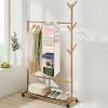 imageMAX Houser 6 Tier Shelf Hanging Closet Organizer Closet Hanging Shelf with 2 Sturdy Hooks for Storage Foldable GreyMilkywhite