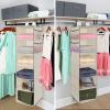 imageMAX Houser 6 Tier Shelf Hanging Closet Organizer Closet Hanging Shelf with 2 Sturdy Hooks for Storage Foldable GreyMilkywhite